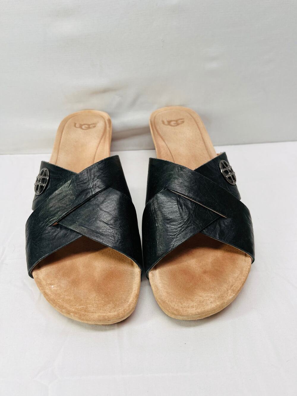 UGG Lyra Women's Cork Wedge Platform Sandals Criss Cross Leather Size 9